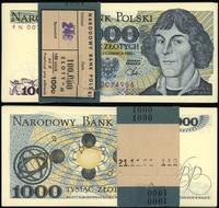 paczka banknotów 100 x 1.000 złotych z banderolą