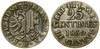 25 centimes 1839, Genewa, patyna, moneta z kolek