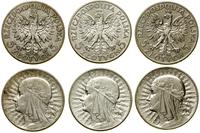 zestaw: 3 x 5 złotych 1932, 1933, 1934, Anglia i