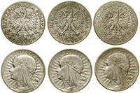 zestaw: 3 x 5 złotych 1932, 1933, 1934, Anglia i