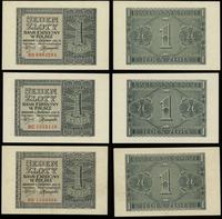 zestaw: 3 x 1 złoty 1.08.1941, seria BB, BC, BD,