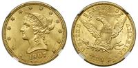 10 dolarów 1907, Filadelfia, typ Liberty head, z