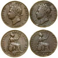 lot 2 monet 1826, 1827, Londyn, miedź, razem 2 s