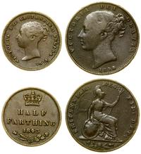 zestaw 2 monet, Londyn, 1/2 farthinga 1843 oraz 