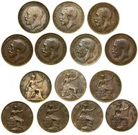 Wielka Brytania, zestaw 7 x 1 farthing, 1919, 1920, 1921, 1922, 1923, 1924, 1925