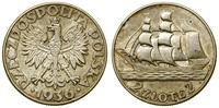 2 złote 1936, Warszawa, Żaglowiec, delikatna pat