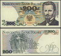 200 złotych 1.06.1986, seria CR 0050764, pierwsz