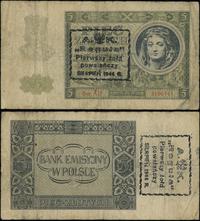 5 złotych 1.08.1941, seria AD 3196741, ze stempl