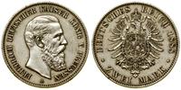 2 marki 1888 A, Berlin, przetarte, ryska na szyi
