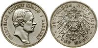 5 marek 1914 E, Muldenhütten, moneta umyta, uszk