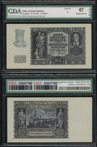 20 złotych 1.03.1940, seria L, numeracja 0784087