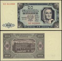 20 złotych 1.07.1948, seria KE, numeracja 841996