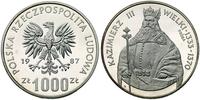 1.000 złotych  1987, KAZIMIERZ WIELKI- PRÓBA, sr