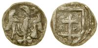 denar 1386–1399, Kraków, Aw: Orzeł z pionowymi p