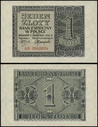 1 złoty 1.08.1941, seria AD, numeracja 2942634, 