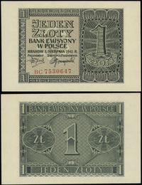 1 złoty 1.08.1941, seria BC, numeracja 7530647, 