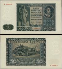 50 złotych 1.08.1941, seria E, numeracja 3986813