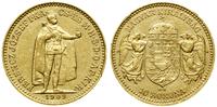 10 koron 1909 KB, Kremnica, złoto, 3.40 g, bardz