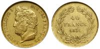 40 franków 1831 A, Paryż, złoto, ok. 12.9 g, ład