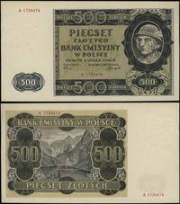 500 złotych 1.03.1940, seria A, numeracja 173447