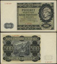 500 złotych 1.03.1940, seria B, numeracja 087186