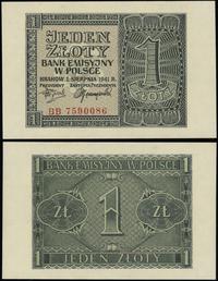 1 złoty 1.08.1941, seria BB, numeracja 7590086, 