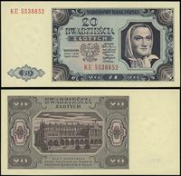 20 złotych 1.07.1948, seria KE, numeracja 553885