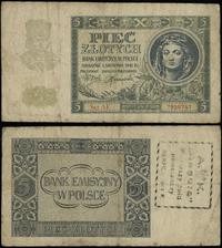 5 złotych 1.08.1941, seria AE, numeracja 7958747