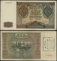 100 złotych 1.08.1941, seria A, numeracja 598449