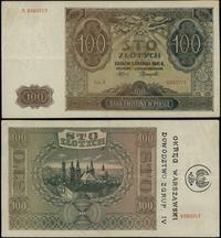 100 złotych 1.08.1941, seria A, numeracja 838221