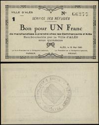 1 frank 16.05.1940, numeracja 66277, minimalne z