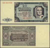 20 złotych 1.07.1948, seria KB, numeracja 531755