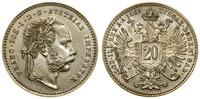 20 krajcarów 1869, Wiedeń, moneta umyta, Herinek