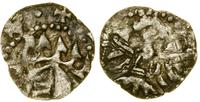 denar po 1320, Kraków, Aw: Hełm w lewo, z piórop