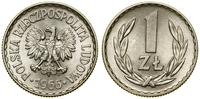 1 złoty 1966, Warszawa, aluminium, pojedyncze ry