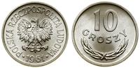 10 groszy 1961, Warszawa, aluminium, wyśmienite,