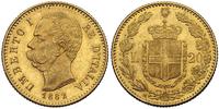 20 lirów   1882, złoto 6.45 g