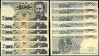 zestaw: 6 x 200 złotych 1.06.1986 i 1.12.1988, 1