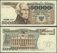 50.000 złotych 1.12.1989, seria BU, numeracja 28