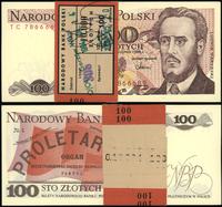 paczka banknotów 100 x 100 złotych z banderolą N