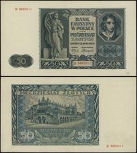 50 złotych 1.08.1941, seria D, numeracja 9660011