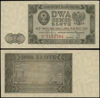 2 złote 1.07.1948, seria B, numeracja 7413704, z