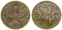 5 groszy 1934, Warszawa, minimalnie ugięte, rzad