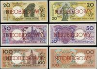 Polska, komplet nieobiegowych banknotów z serii miasta polskie, 1.03.1990