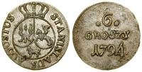 6 groszy miedzianych 1794, Warszawa, odmiana z c