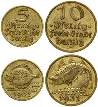 zestaw: 10 i 5 fenigów 1932, Berlin, Dorsz / Flą
