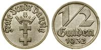 1/2 guldena 1932, Berlin, herb Gdańska, ładny eg