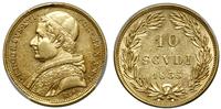 10 scudo 1835 R (ANNO V), Rzym, złoto, delikatni