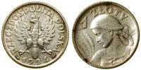 1 złoty 1924, Paryż, moneta czyszczona, Parchimo