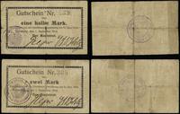 zestaw: 1/2 marki i 2 marki 1.09.1914, numeracje